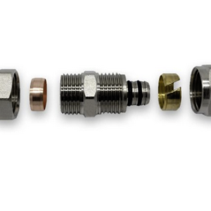 BASTION COMPRESSION STRAIGHT CONNECTOR 16MM TO 15MM COPPER